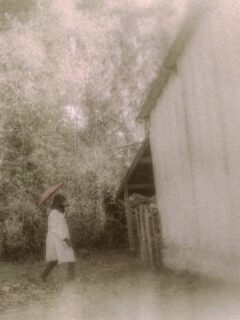 A DREADED ENCOUNTER

Later that week, the creature went following to the back yard.
It was chattering that the flesh is merely a vessel for strength and that if it didn't burst from inside, strength was to burrow in it. 
It cawed loudly and leaped, as if laughing at the sun itself.