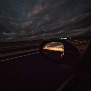 The light already in the rearview mirror